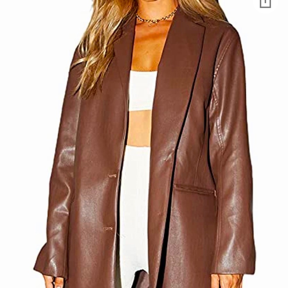 STREETWEAR OVERSIZED LEATHER BLAZER JACKET!!! NWT